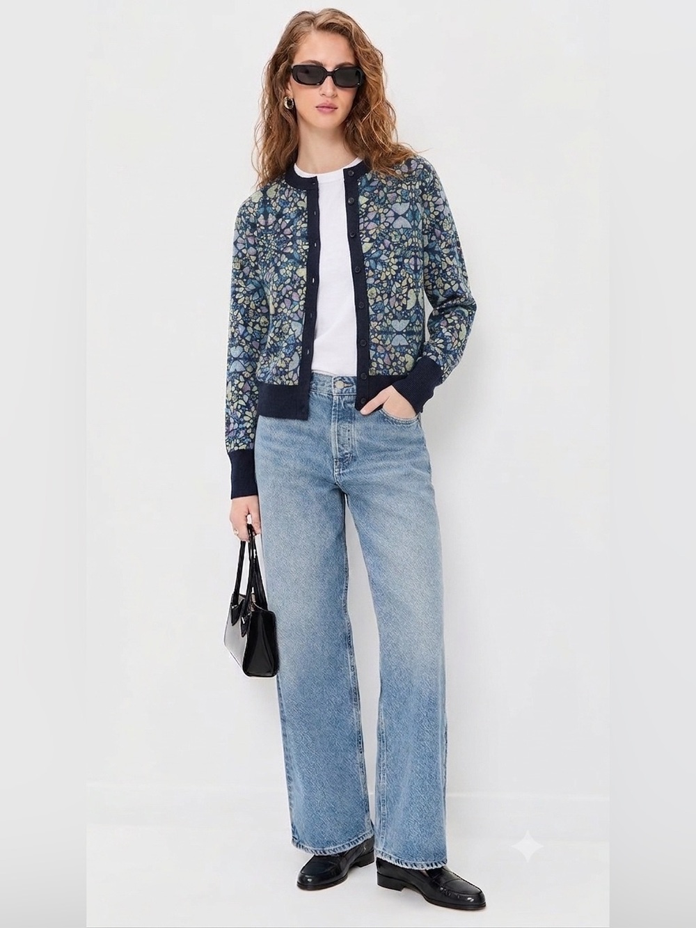 Ted Baker Brieli Butterfly Print Woven Front Cardigan US 4